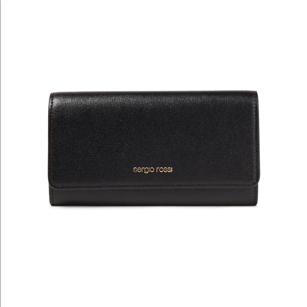 Sergio Rossi Textures Leather Wallet Brand New In Box